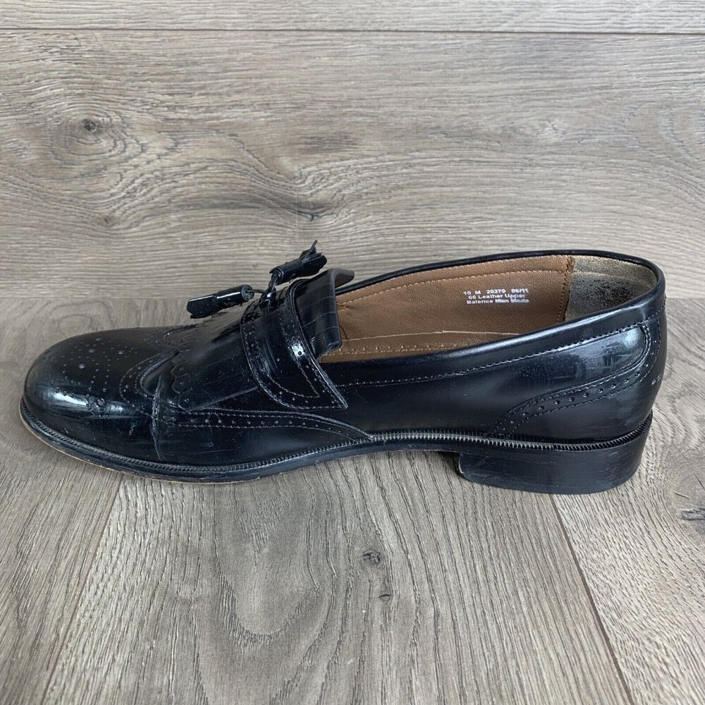 Bostonian Mens First Flex Black Leather Tassel Loafer Shoes Size 10M Style 20370 - Picture 11 of 13